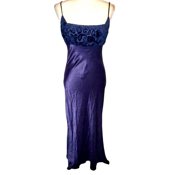 Step In Out Midnight Purple Velvet Satin Grunge Glam Dark Romantic Slip Gown - Picture 1 of 14